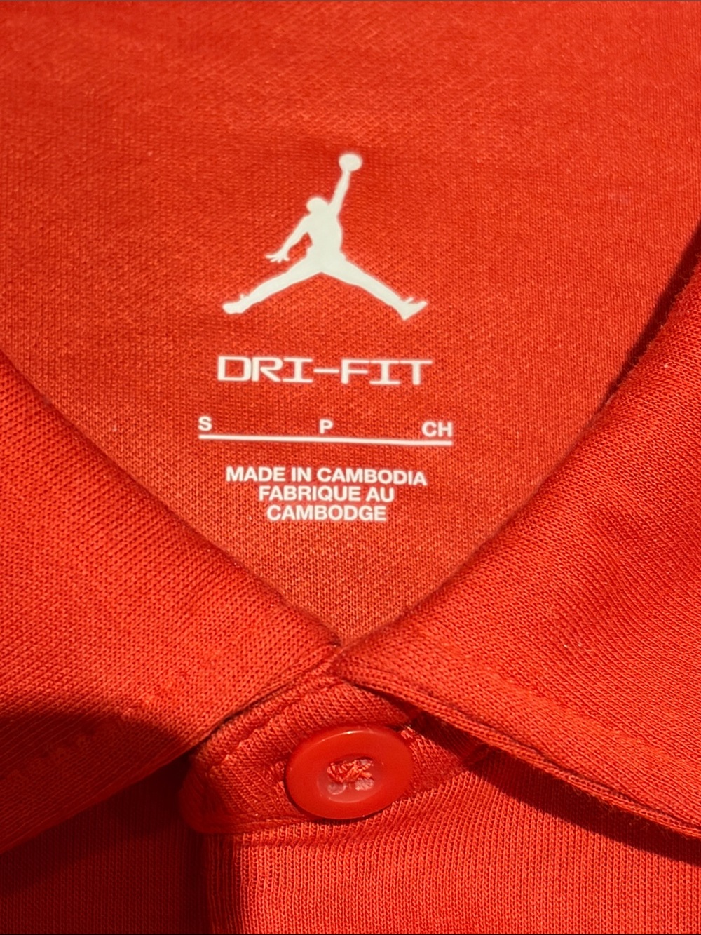 Jordan Men’s Bright Red Polo with Black Jumpman - Picture 2 of 4